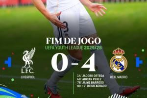  给一队打个样❓青年欧冠：皇马4-0横扫利物浦，进攻全面压制